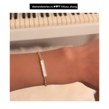 Bratara din aur cu lant cubanez si diamante de 0.42 ct