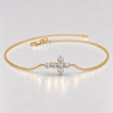 Bratara cu diamante naturale - PETITE CROSS