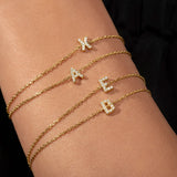 Bratara cu litera si diamante naturale - MY FIRST GIFT