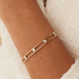 Bratara din aur cu cinci diamante rotunde 0.40 ct