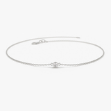 Bratara din aur cu diamant rotund solitaire model bezel