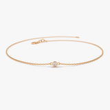 Bratara din aur cu diamant rotund solitaire model bezel