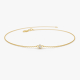 Bratara din aur cu diamant rotund solitaire model bezel