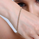 Bratara tennis din aur cu diamante naturale CHAMPAGNE de 4.50 ct