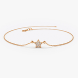 Bratara din aur cu diamante in forma de stea