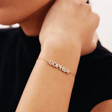 Bratara din aur cu diamante personalizata cu litere sau nume