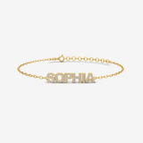 Bratara din aur cu diamante personalizata cu litere sau nume