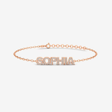 Bratara din aur cu diamante personalizata cu litere sau nume