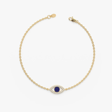 Bratara din aur cu simbol ochi deochi cu diamante si safir