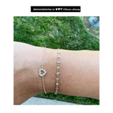 Bratara din aur cu inima si diamante de 0.10 ct