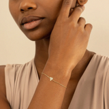 Bratara din aur cu inima si diamante de 0.08 ct