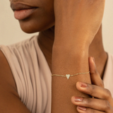 Bratara din aur cu inima si diamante de 0.08 ct