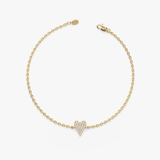 Bratara din aur cu inima si diamante de 0.08 ct