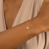 Bratara din aur cu inima si diamante de 0.08 ct