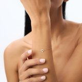 Bratara din aur cu inima si diamante de 0.10 ct