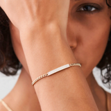 Bratara din aur cu lant cubanez si 58 de diamante rotunde