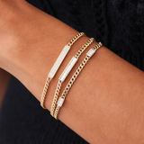 Bratara din aur cu lant cubanez si 58 de diamante rotunde