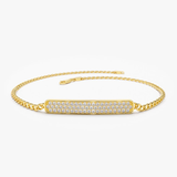 Bratara din aur cu lant cubanez si 58 de diamante rotunde