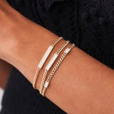 Bratara din aur cu lant cubanez si diamante de 0.42 ct