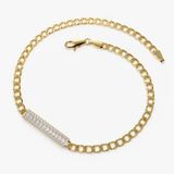 Bratara din aur cu lant cubanez si diamante de 0.42 ct