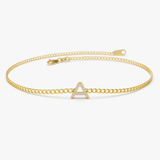 Bratara din aur cu lant cubanez si litera cu diamante