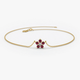 Bratara din aur cu rubin si diamant model floare