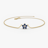 Bratara din aur cu safir si diamant model floare