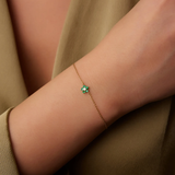 Bratara din aur cu smarald si diamant model floare