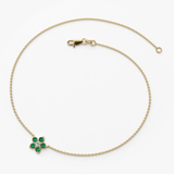 Bratara din aur cu smarald si diamant model floare