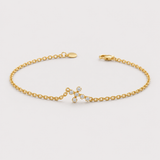 Brățară din aur cu diamante naturale - Round Tiny Cross