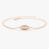 Bratara din aur ochi de deochi cu diamant natural