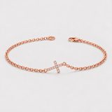 Brățară din aur cu diamante naturae - TINY CROSS