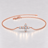 Bratara cu diamante naturale - PETITE CROSS