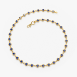 Bratara stil tennis din aur cu safir albastru de 0.85 ct