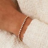 Bratara stil tennis din aur cu diamante bagheta si rotunde de 2.60 ct