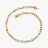 Bratara stil tennis din aur cu diamante bagheta si rotunde de 2.60 ct