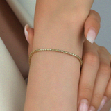 Bratara tennis din aur cu diamante naturale galbene de 1.05 ct