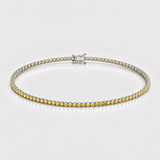 Bratara tennis din aur cu diamante naturale galbene de 1.10 ct
