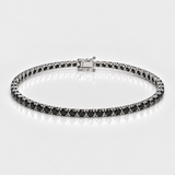 Bratara tennis din aur cu diamante negre de 2.70 ct