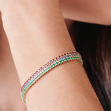 Bratara tennis din aur cu rubin natural.