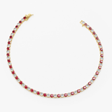 Bratara tennis din aur cu rubin natural si diamant