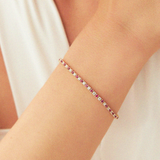 Bratara tennis din aur cu rubin natural si diamant