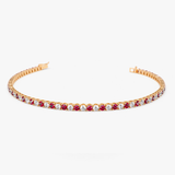 Bratara tennis din aur cu rubin natural si diamant