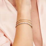 Bratara tennis din aur cu safir albastru natural si diamant