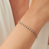 Bratara tennis din aur cu safir albastru natural si diamant