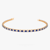 Bratara tennis din aur cu safir albastru natural si diamant