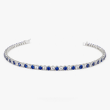 Bratara tennis din aur cu safir albastru natural si diamant