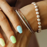 Bratara tennis din aur cu safir natural colorat curcubeu de 3.10 ct