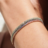 Bratara tennis din aur cu safir natural albastru de 3.10 ct