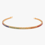 Bratara tennis din aur cu safir natural colorat curcubeu de 3.10 ct